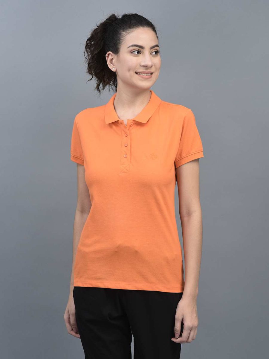 Dollar Women's Solid Premium Cotton Colored Polo Tshirt