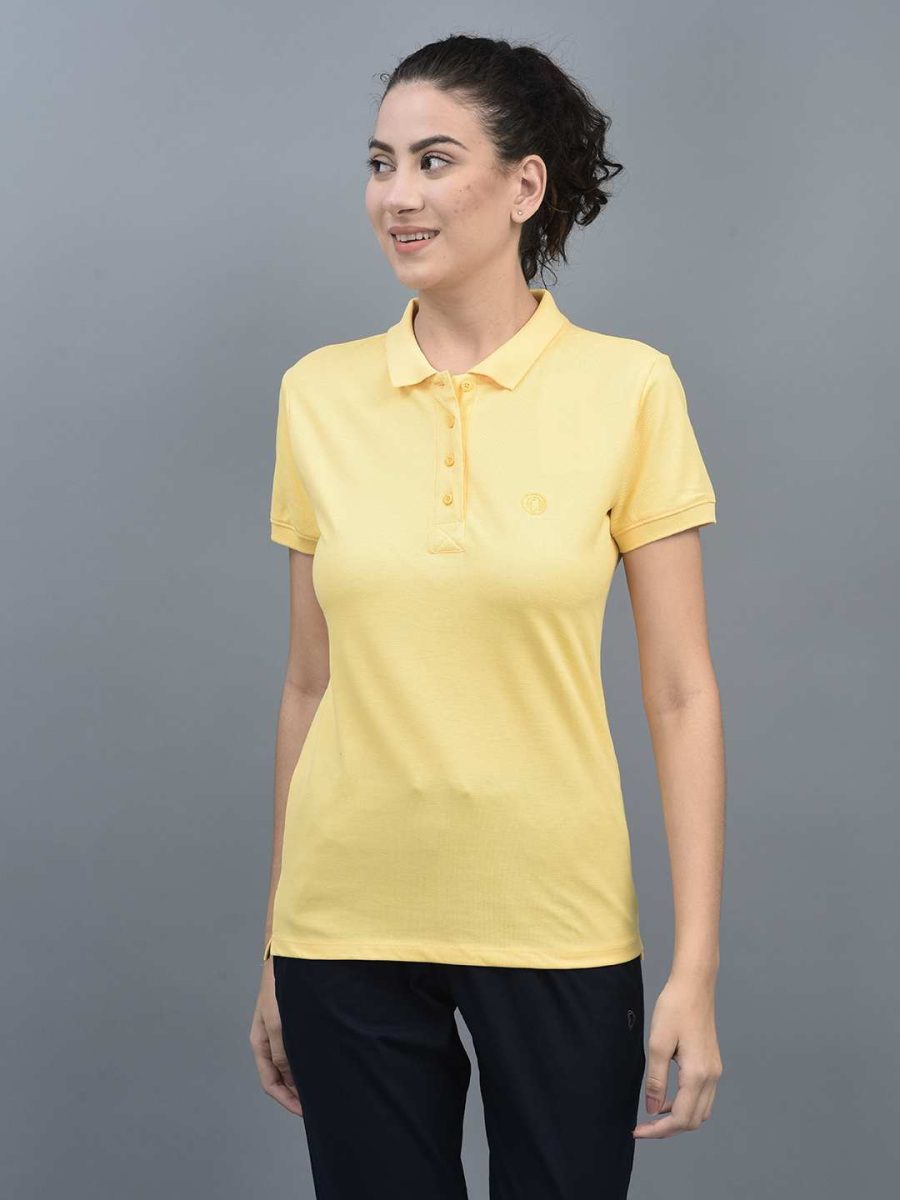 Dollar Women's Solid Premium Cotton Colored Polo Tshirt