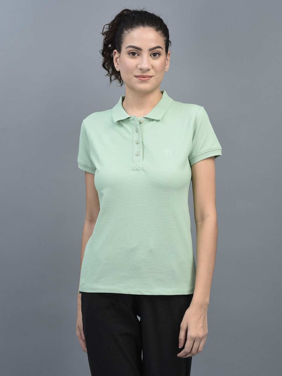 Dollar Women's Solid Premium Cotton Colored Polo Tshirt