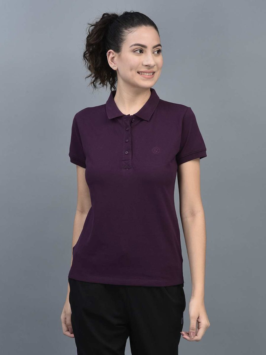 Dollar Women's Solid Premium Cotton Colored Polo Tshirt
