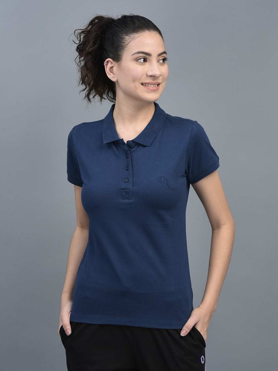 Dollar Women's Solid Premium Cotton Colored Polo Tshirt