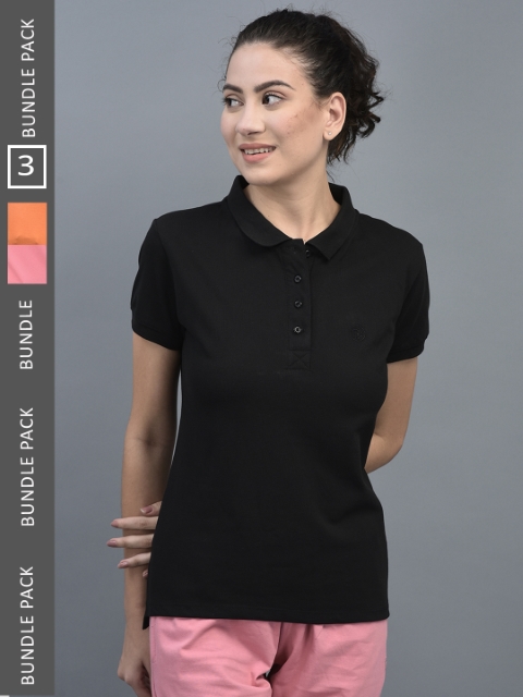 Dollar Women's Solid Premium Cotton Colored Polo Tshirt