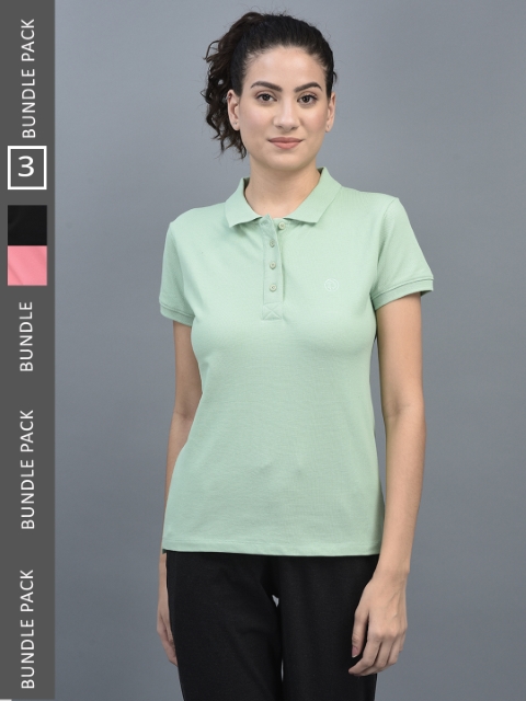 Dollar Women's Solid Premium Cotton Colored Polo Tshirt