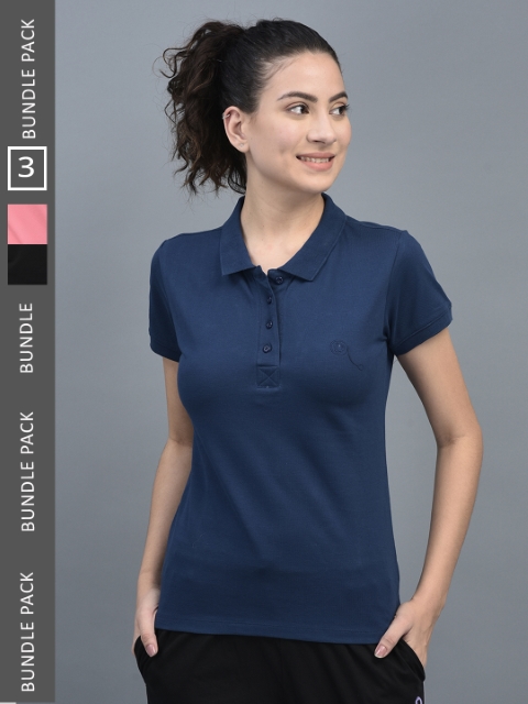 Dollar Women's Solid Premium Cotton Colored Polo Tshirt