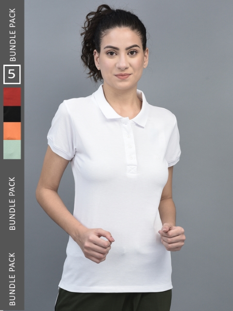 Dollar Women's Solid Premium Cotton Colored Polo Tshirt