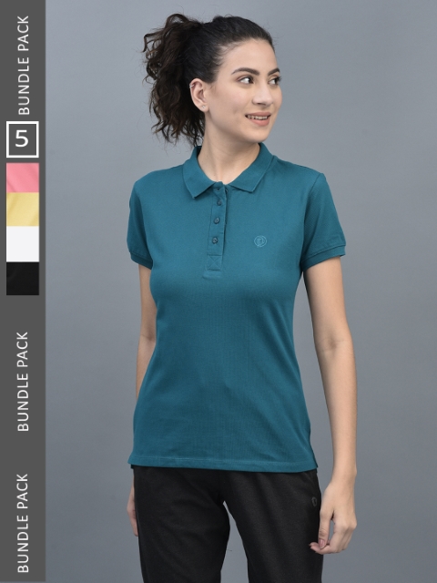 Dollar Women's Solid Premium Cotton Colored Polo Tshirt