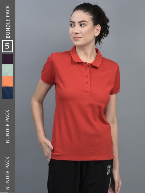 Dollar Women's Solid Premium Cotton Colored Polo Tshirt