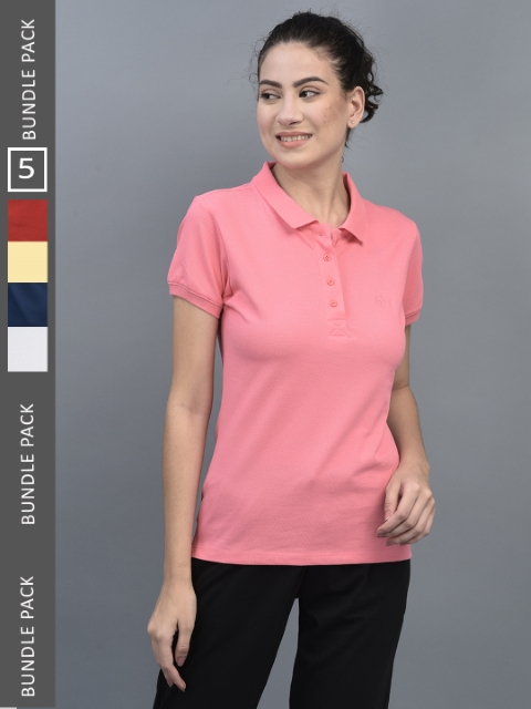 Dollar Women's Solid Premium Cotton Colored Polo Tshirt