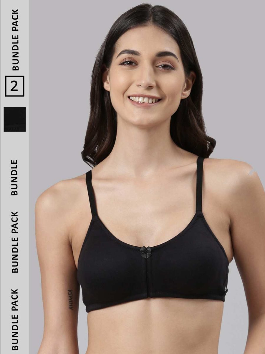 Dollar Missy Pack of 2 Women's Cotton Wire-Free Full Coverage Bra