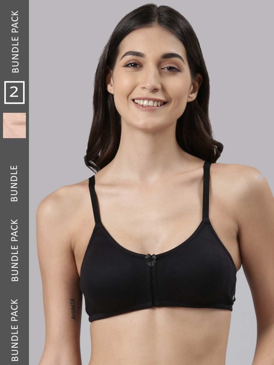 Dollar Missy Pack of 2 Women's Cotton Wire-Free Full Coverage Bra