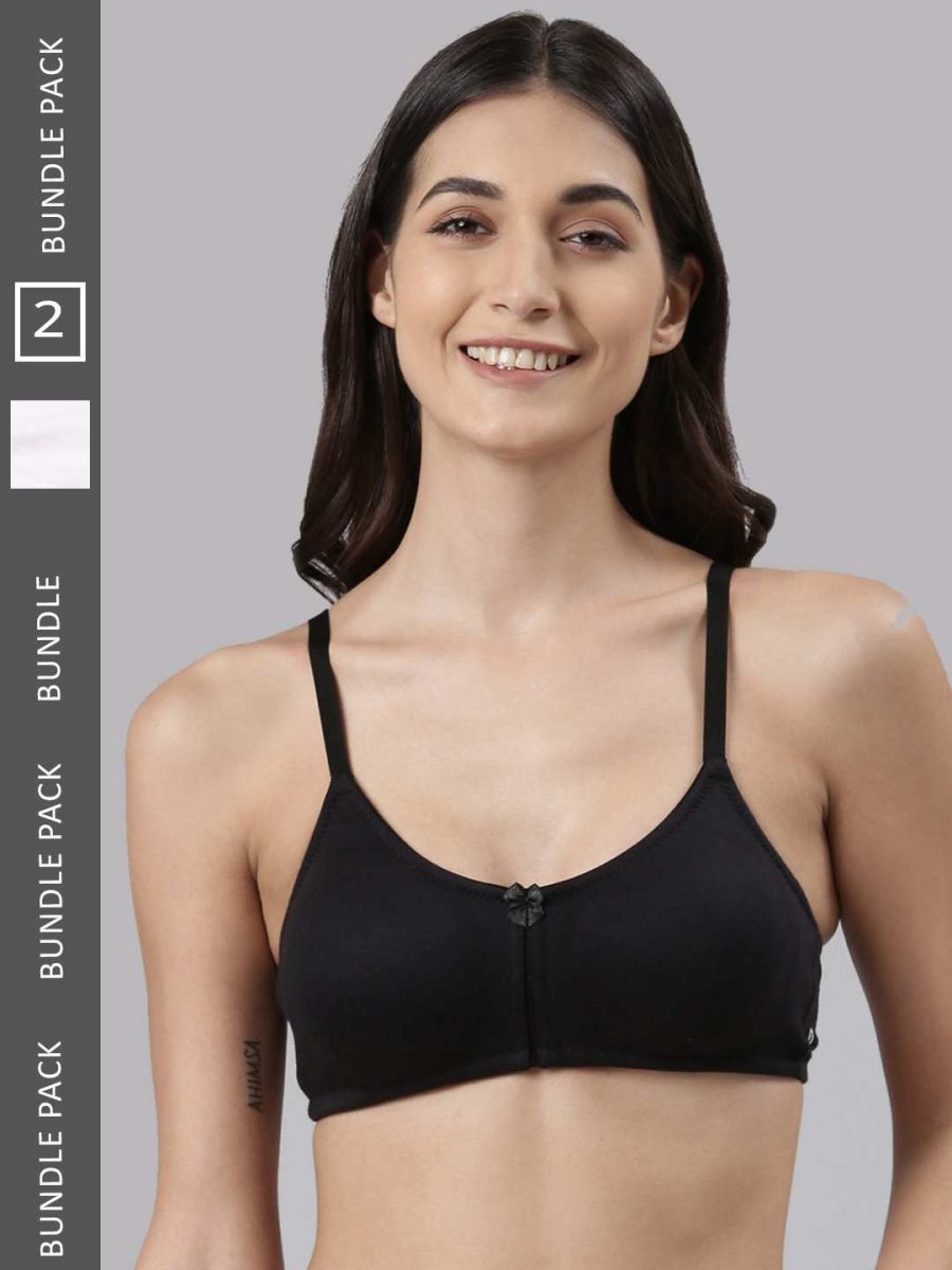 Dollar Missy Pack of 2 Women's Cotton Wire-Free Full Coverage Bra