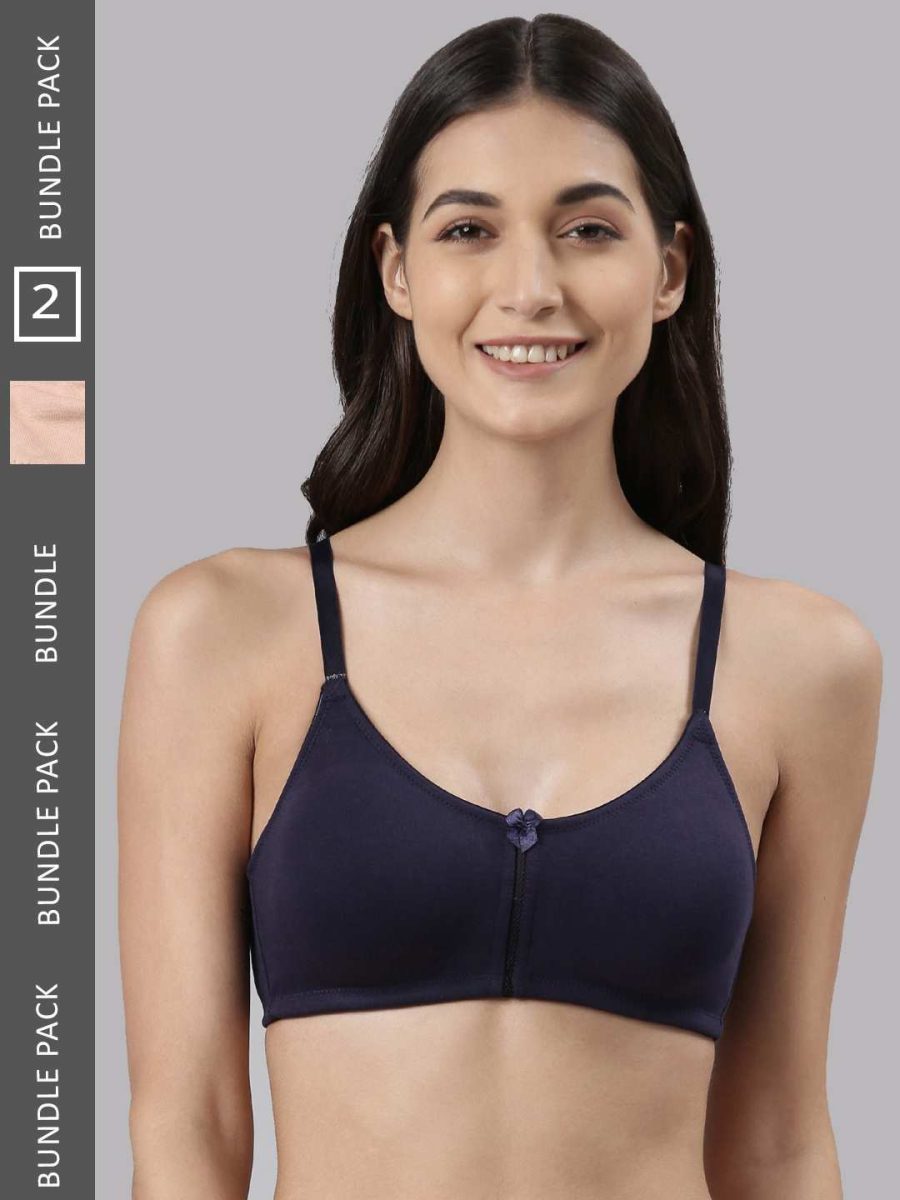 Dollar Missy Pack of 2 Women's Cotton Wire-Free Full Coverage Bra