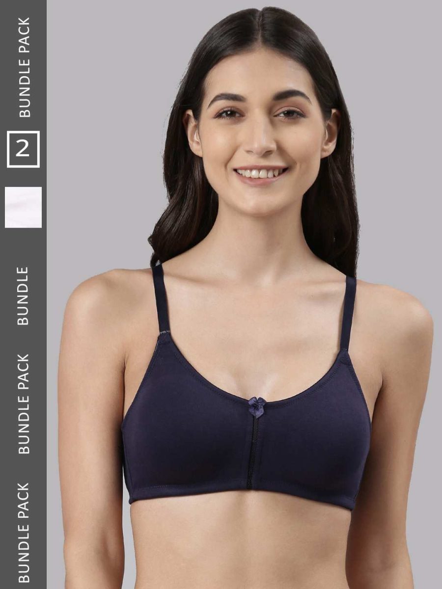 Dollar Missy Pack of 2 Women's Cotton Wire-Free Full Coverage Bra