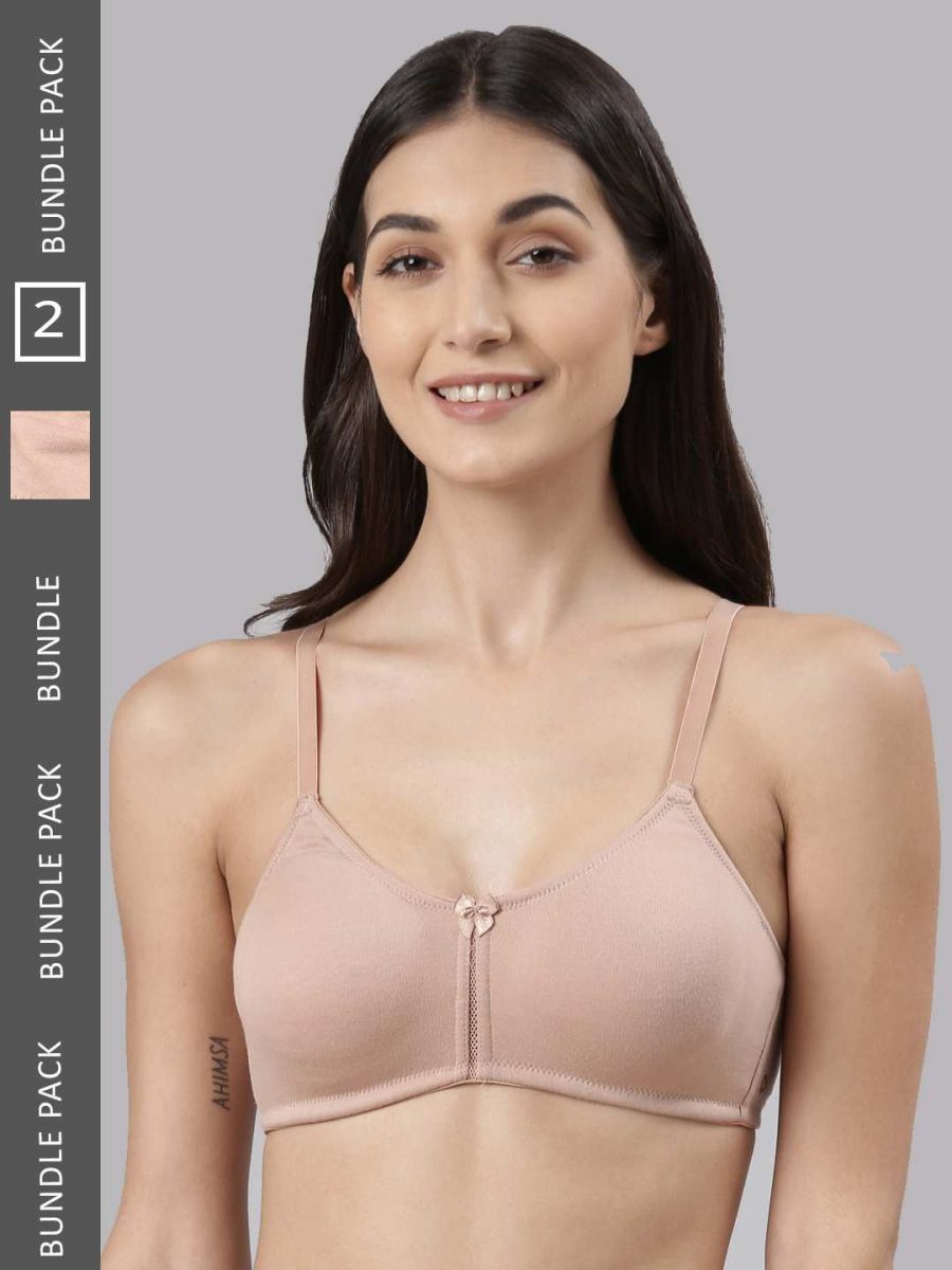Dollar Missy Pack of 2 Women's Cotton Wire-Free Full Coverage Bra