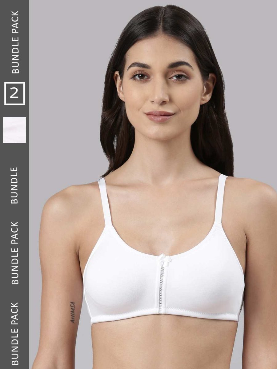 Dollar Missy Pack of 2 Women's Cotton Wire-Free Full Coverage Bra