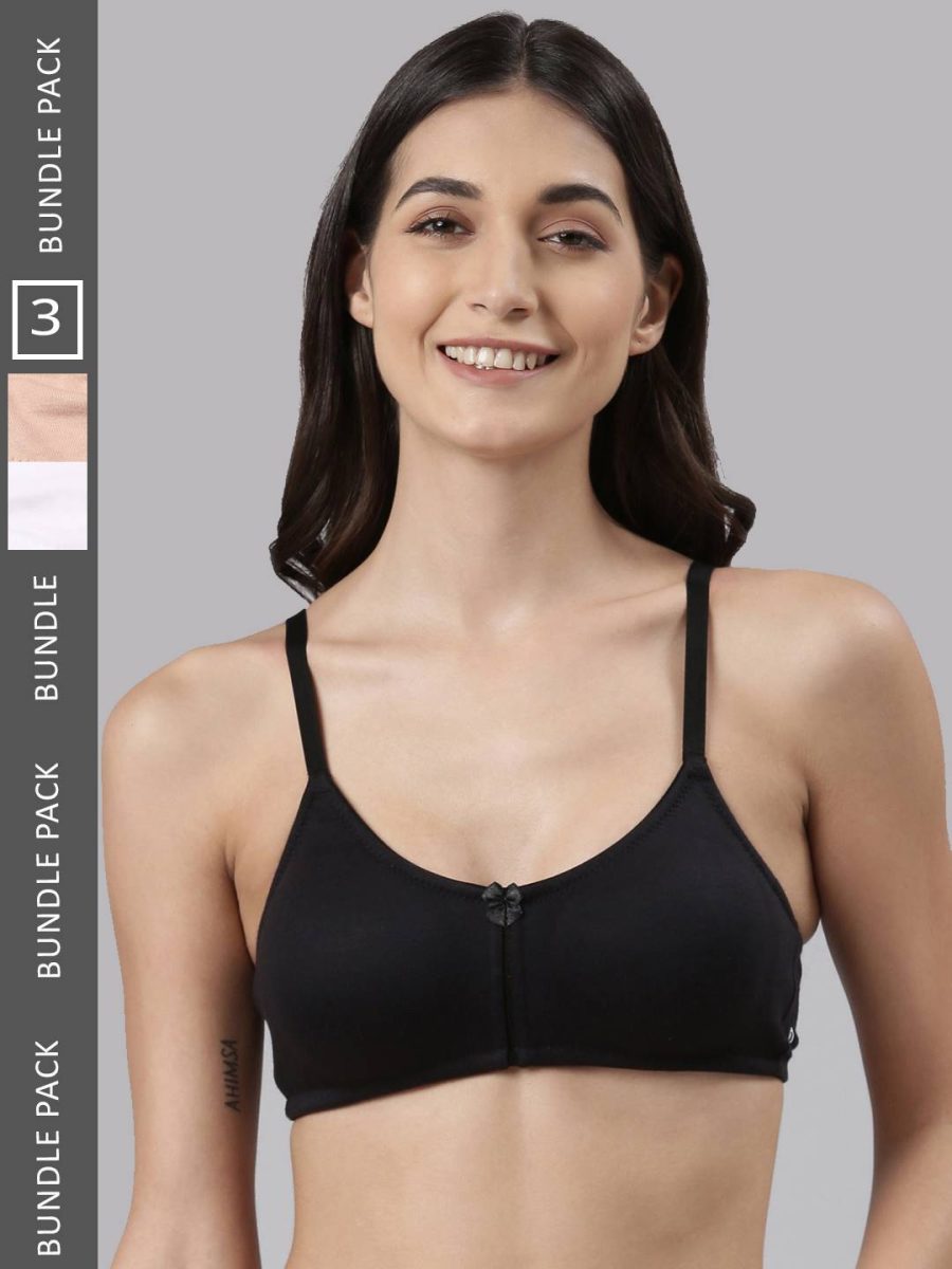 Dollar Missy Pack of 3 Women's Cotton Wire-Free Full Coverage Bra