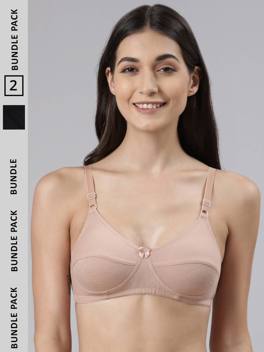 Dollar Missy Pack of 2 Women's Cotton Wire-Free Uplift Support Bra
