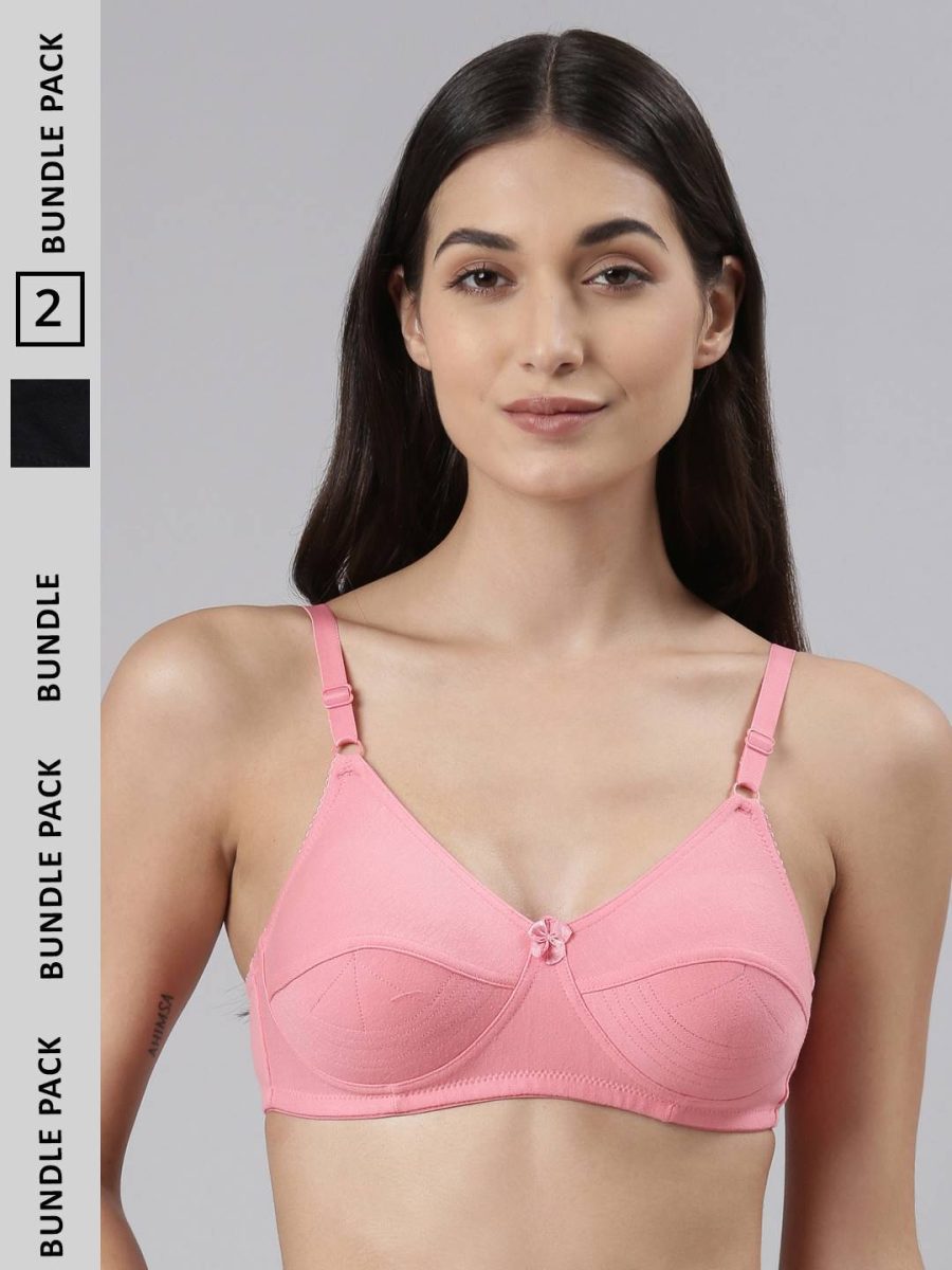 Dollar Missy Pack of 2 Women's Cotton Wire-Free Uplift Support Bra