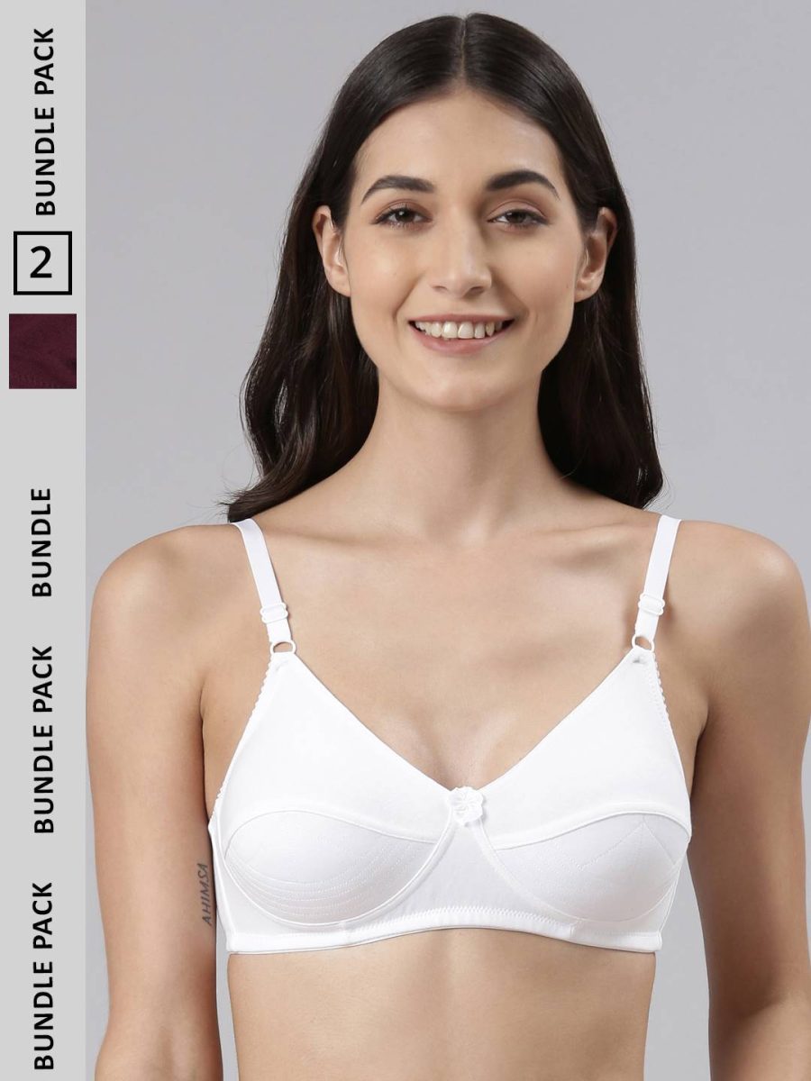 Dollar Missy Pack of 2 Women's Cotton Wire-Free Uplift Support Bra