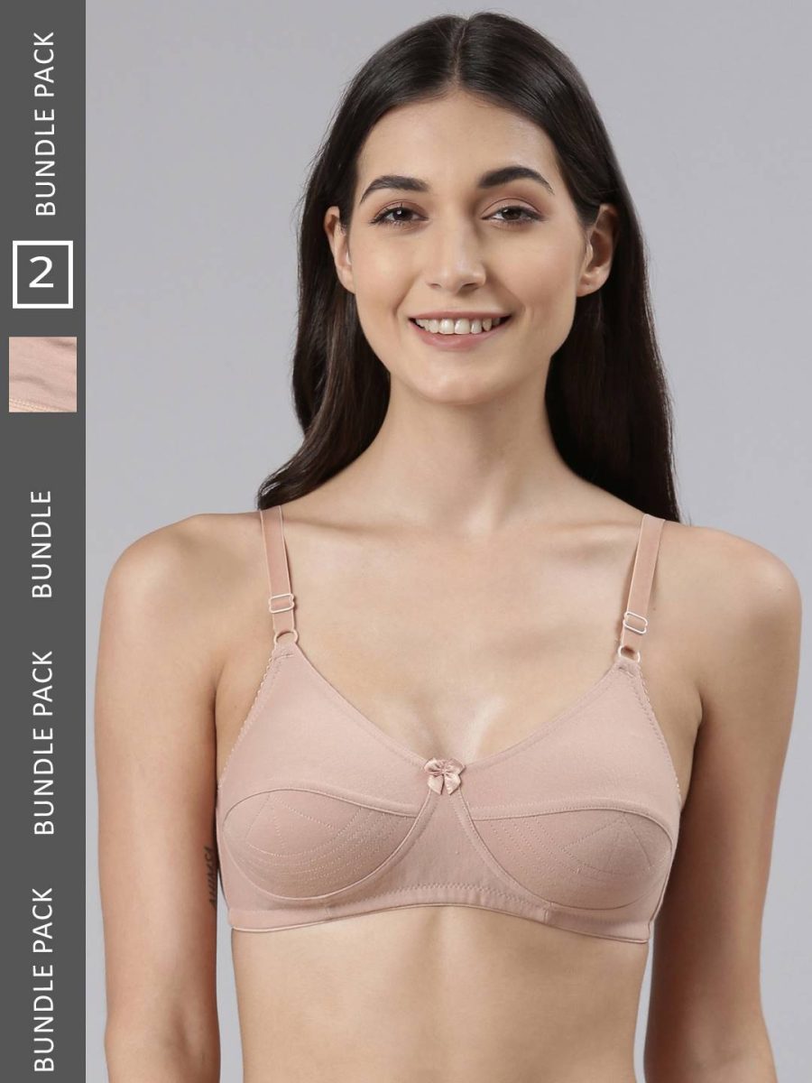 Dollar Missy Pack of 2 Women's Cotton Wire-Free Uplift Support Bra