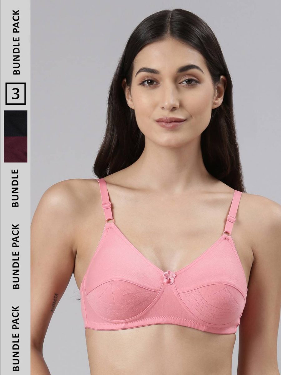 Dollar Missy Pack of 3 Women's Cotton Wire-Free Uplift Support Bra