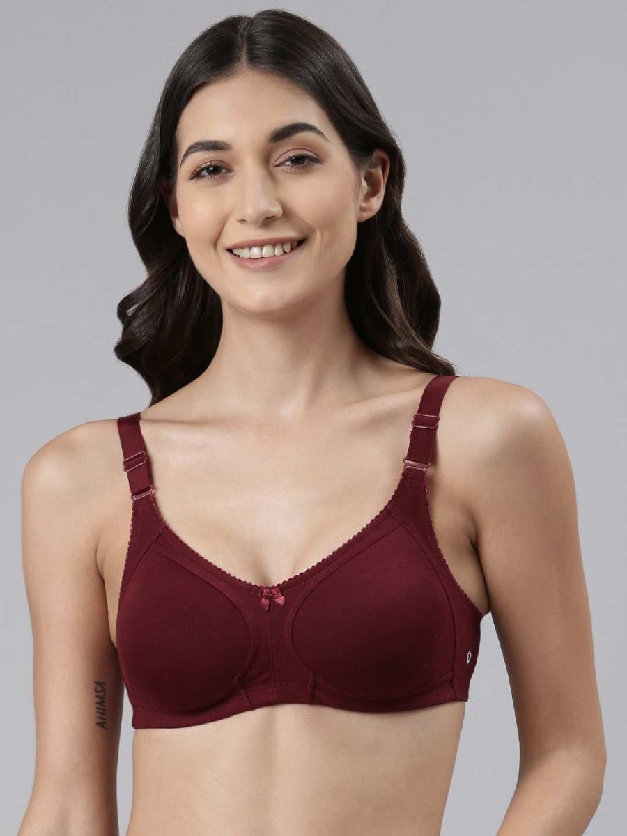 Dollar Missy Pack of 1 Women's Combed Cotton with Stretchy Elastane Wire-Free Panelled Support Bra