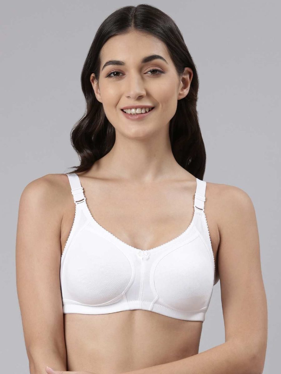 Dollar Missy Pack of 1 Women's Combed Cotton with Stretchy Elastane Wire-Free Panelled Support Bra