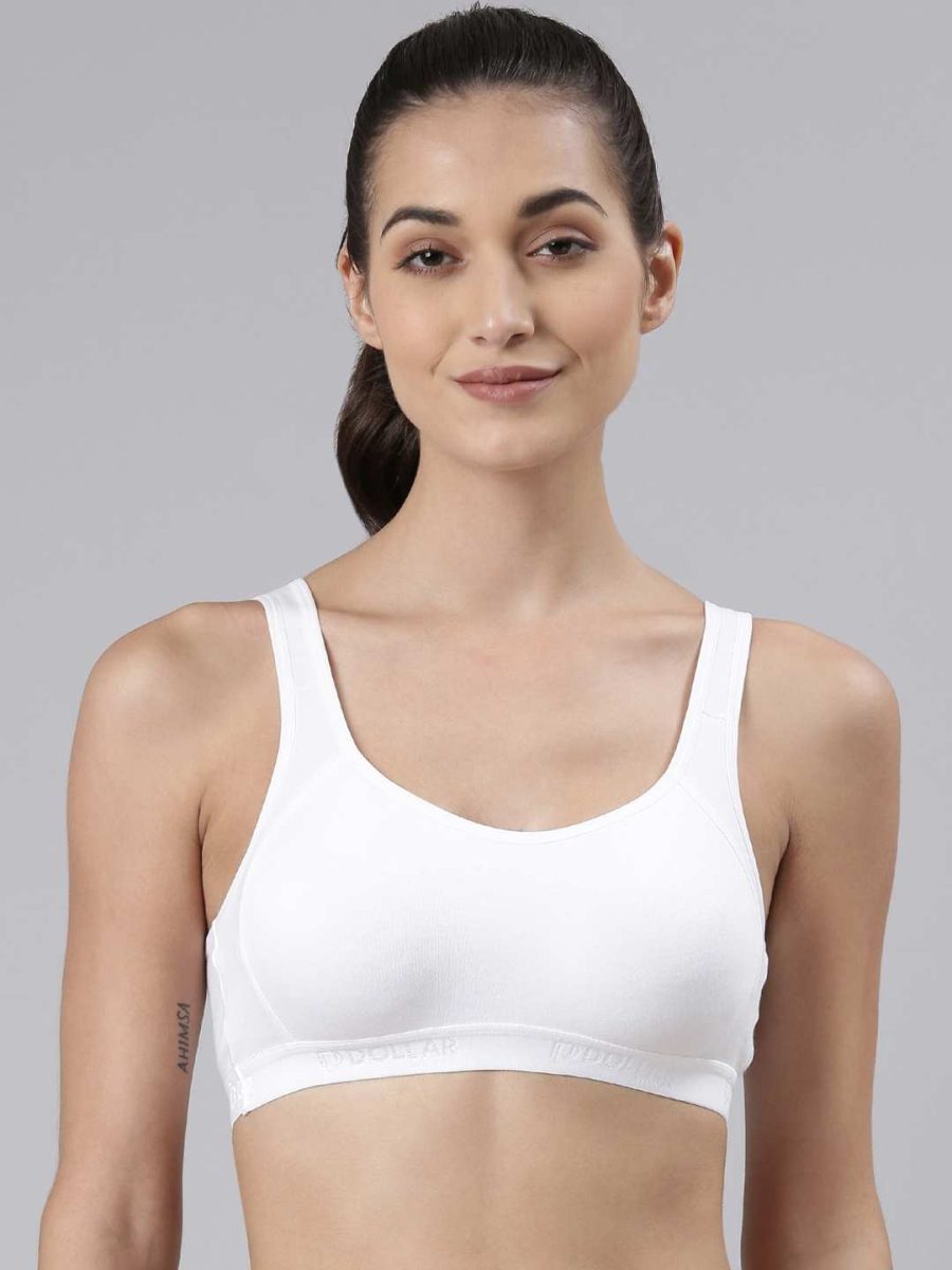 Dollar Missy Pack of 1 Women's Cotton Wire-Free Moulded Sports Bra