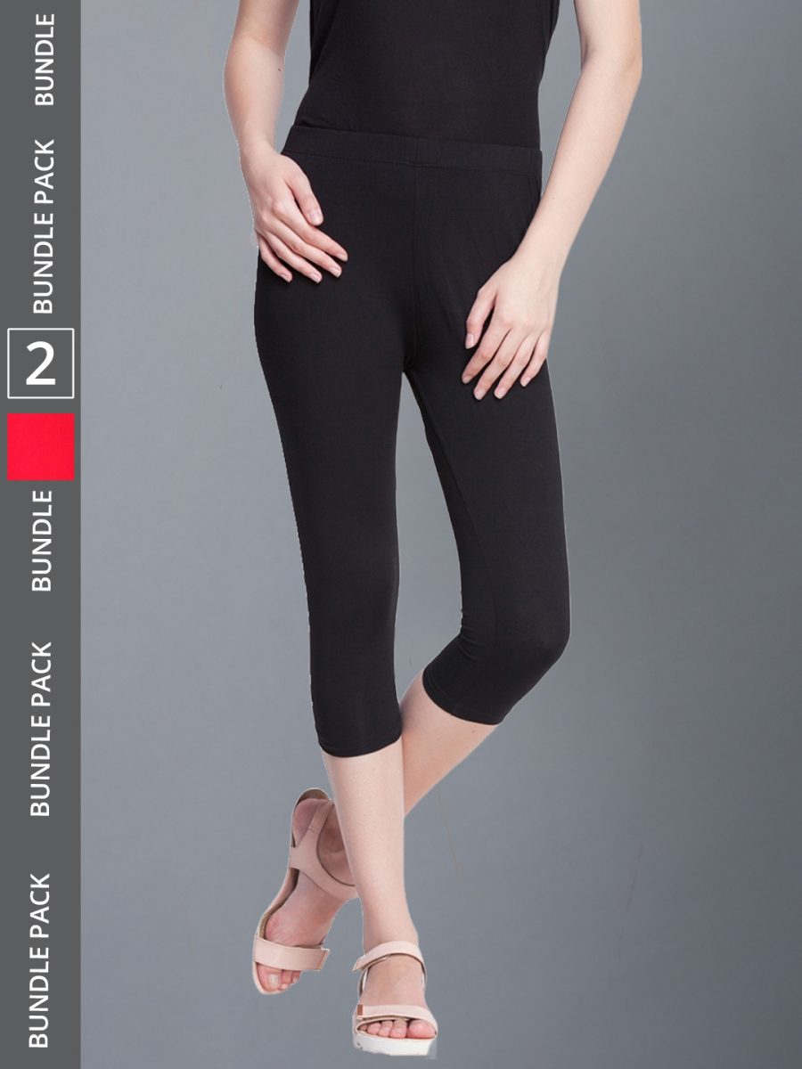 Dollar Missy Women's Cotton Four Way Stretchable Capri Length Legging