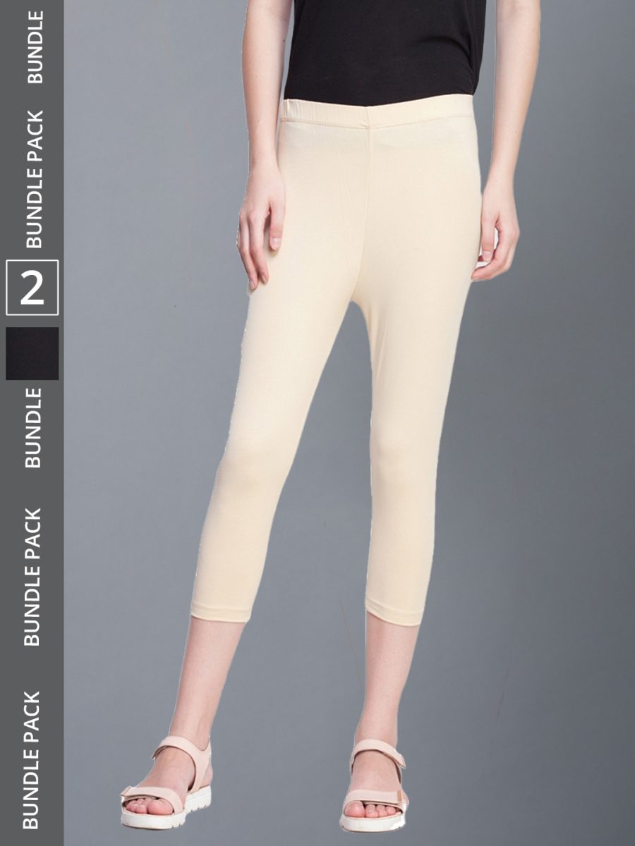 Dollar Missy Women's Cotton Four Way Stretchable Capri Length Legging