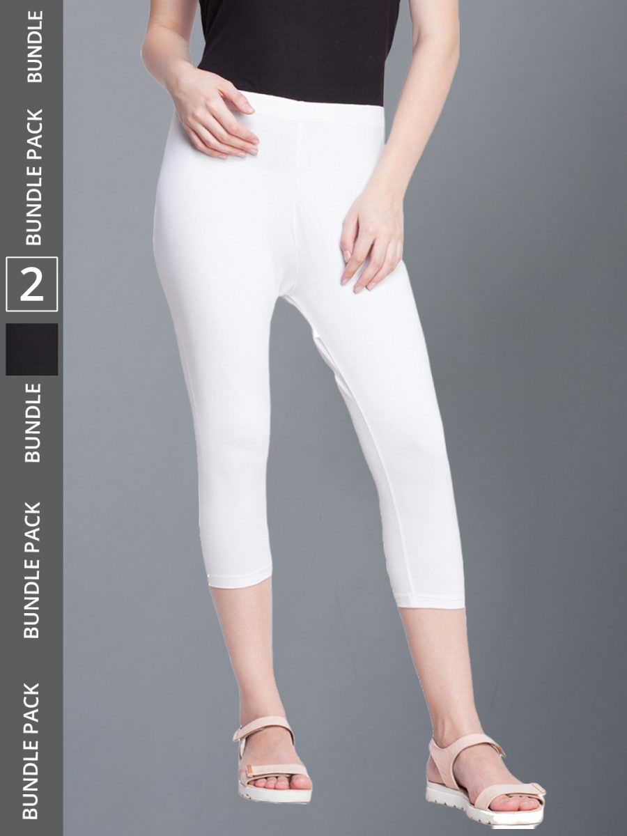 Dollar Missy Women's Cotton Four Way Stretchable Capri Length Legging