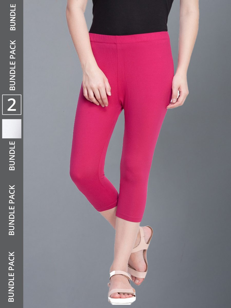 Dollar Missy Women's Cotton Four Way Stretchable Capri Length Legging