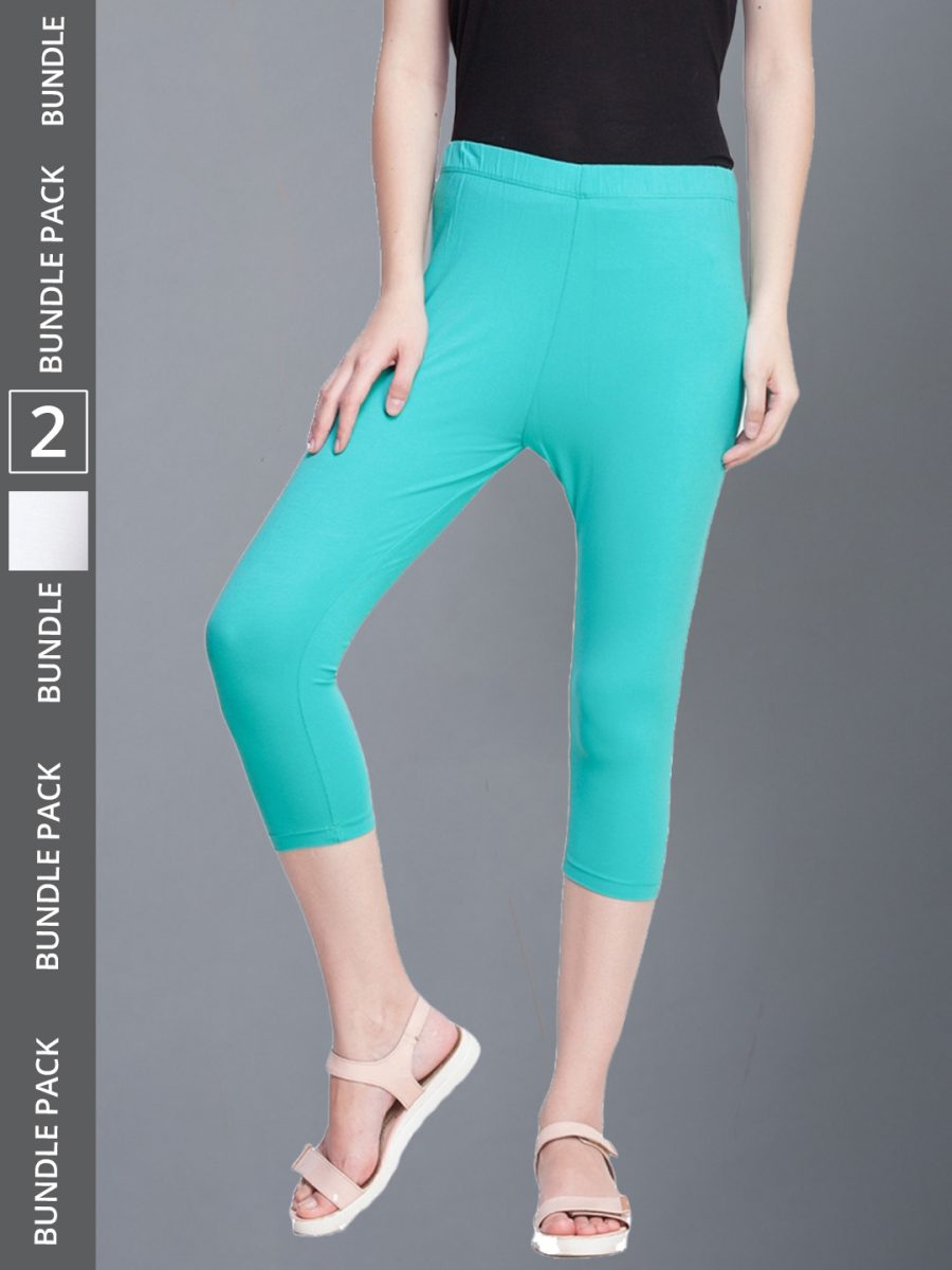 Dollar Missy Women's Cotton Four Way Stretchable Capri Length Legging