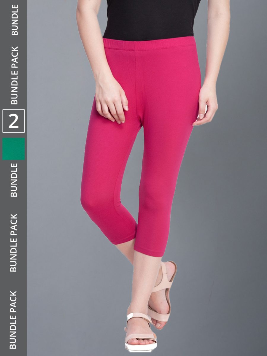 Dollar Missy Women's Cotton Four Way Stretchable Capri Length Legging