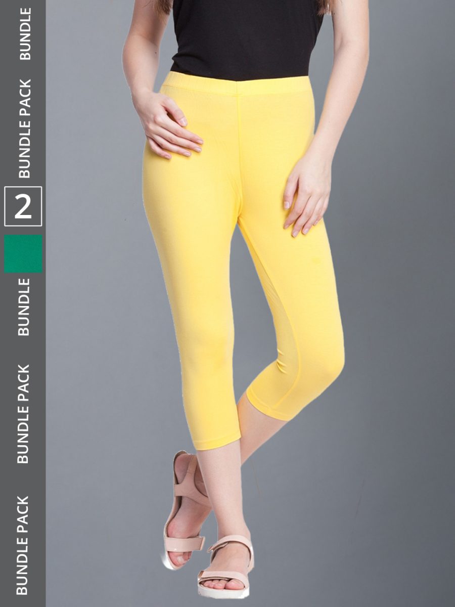 Dollar Missy Women's Cotton Four Way Stretchable Capri Length Legging