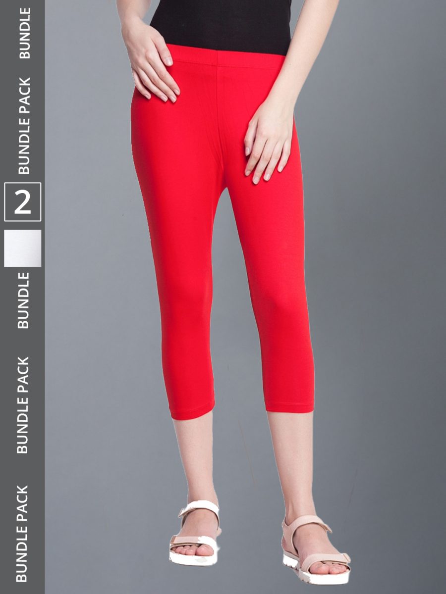 Dollar Missy Women's Cotton Four Way Stretchable Capri Length Legging