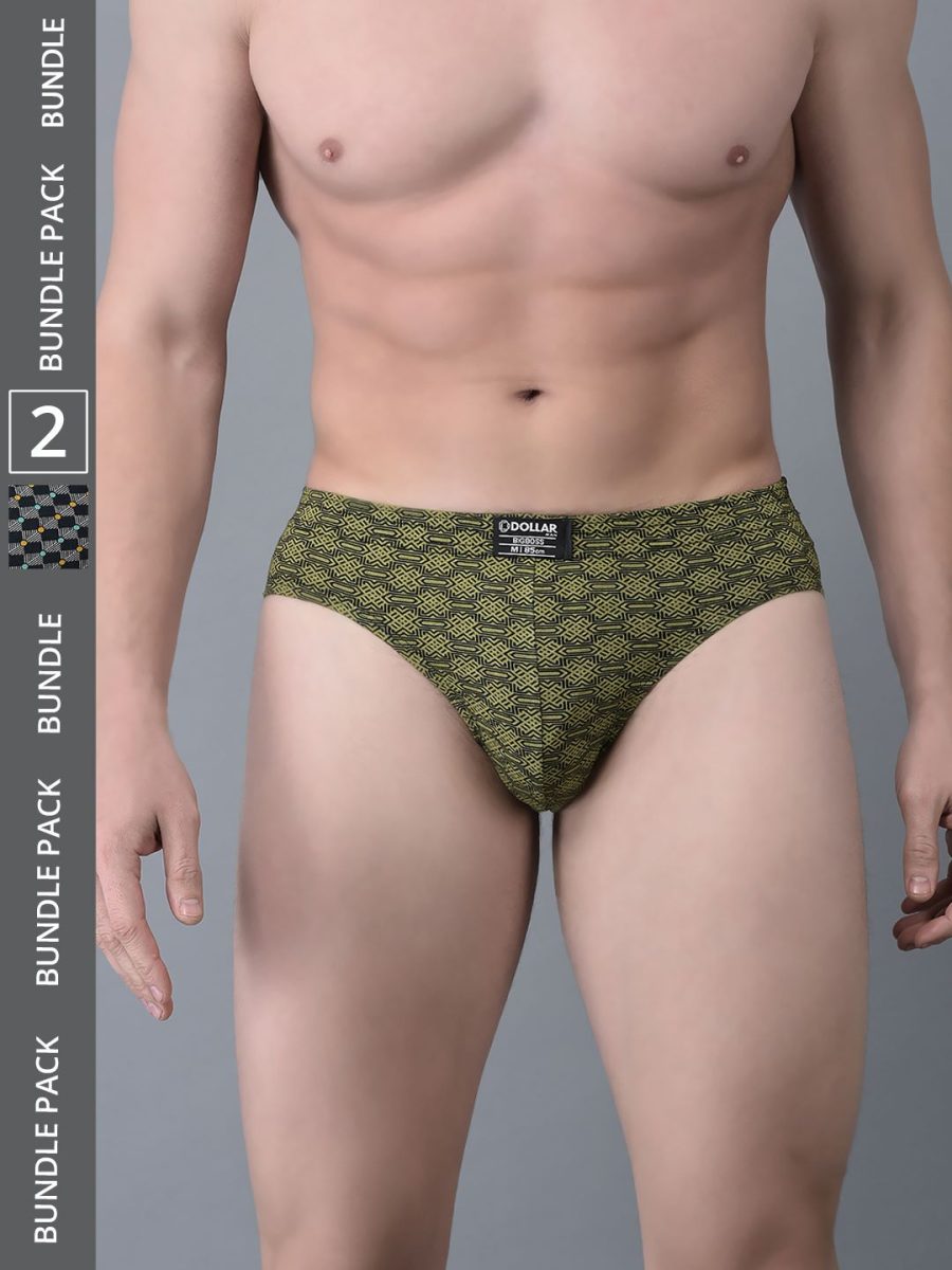 Dollar Bigboss Men's Pack of 2 Soft Combed Cotton Printed Brief