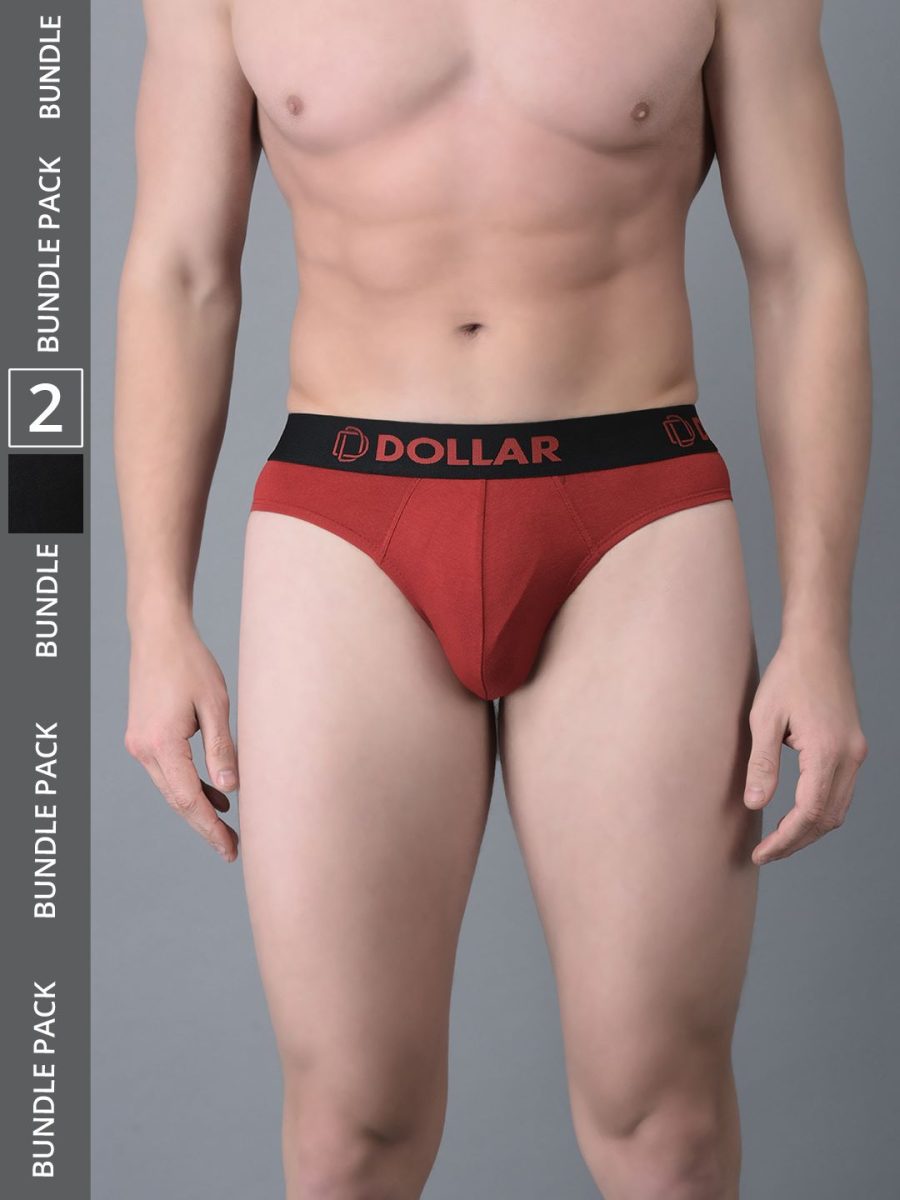 Dollar Bigboss Men's Pack of 2 Shuffle Intellisoft Cotton Spandex Solid Brief