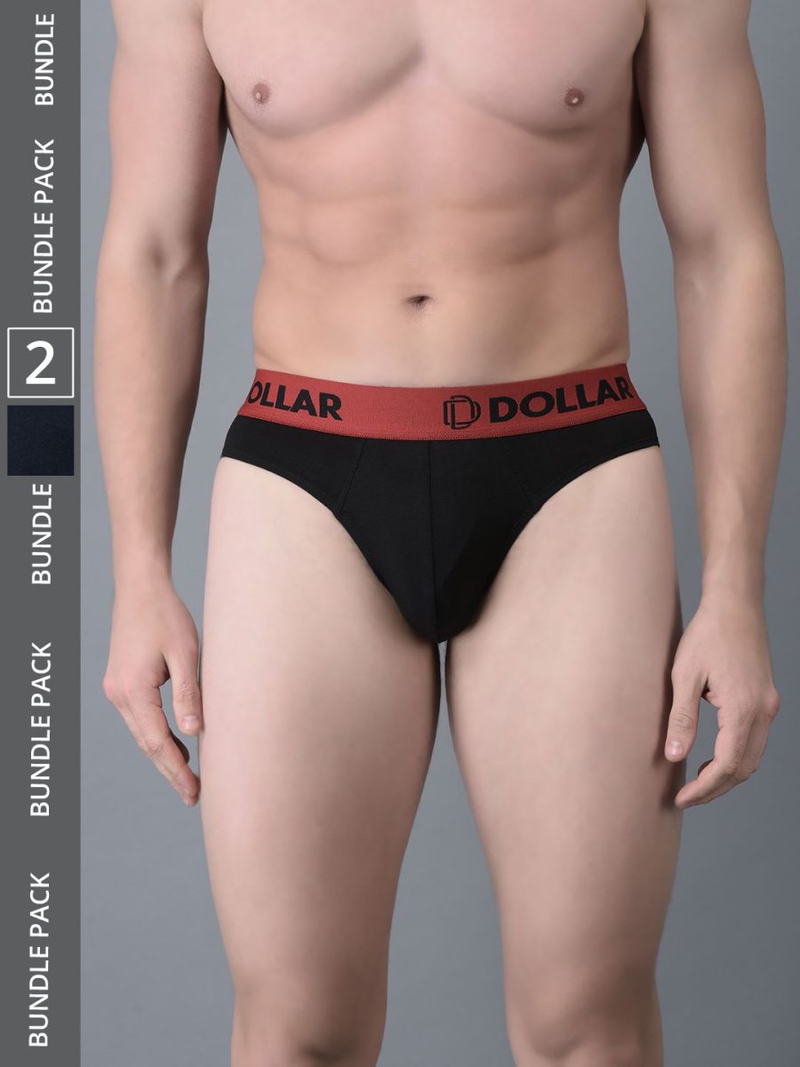 Dollar Bigboss Men's Pack of 2 Shuffle Intellisoft Cotton Spandex Solid Brief
