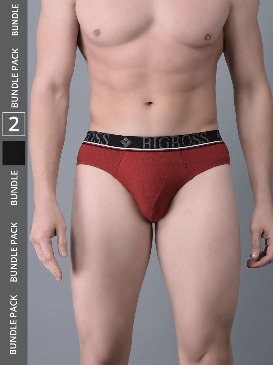 Dollar Bigboss Men's Pack of 2 Shuffle Intellisoft Cotton Modal Solid Brief