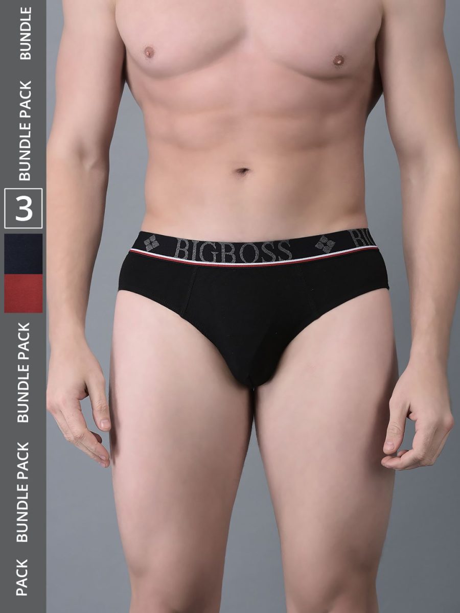 Dollar Bigboss Men's Pack of 3 Shuffle Intellisoft Cotton Modal Solid Brief