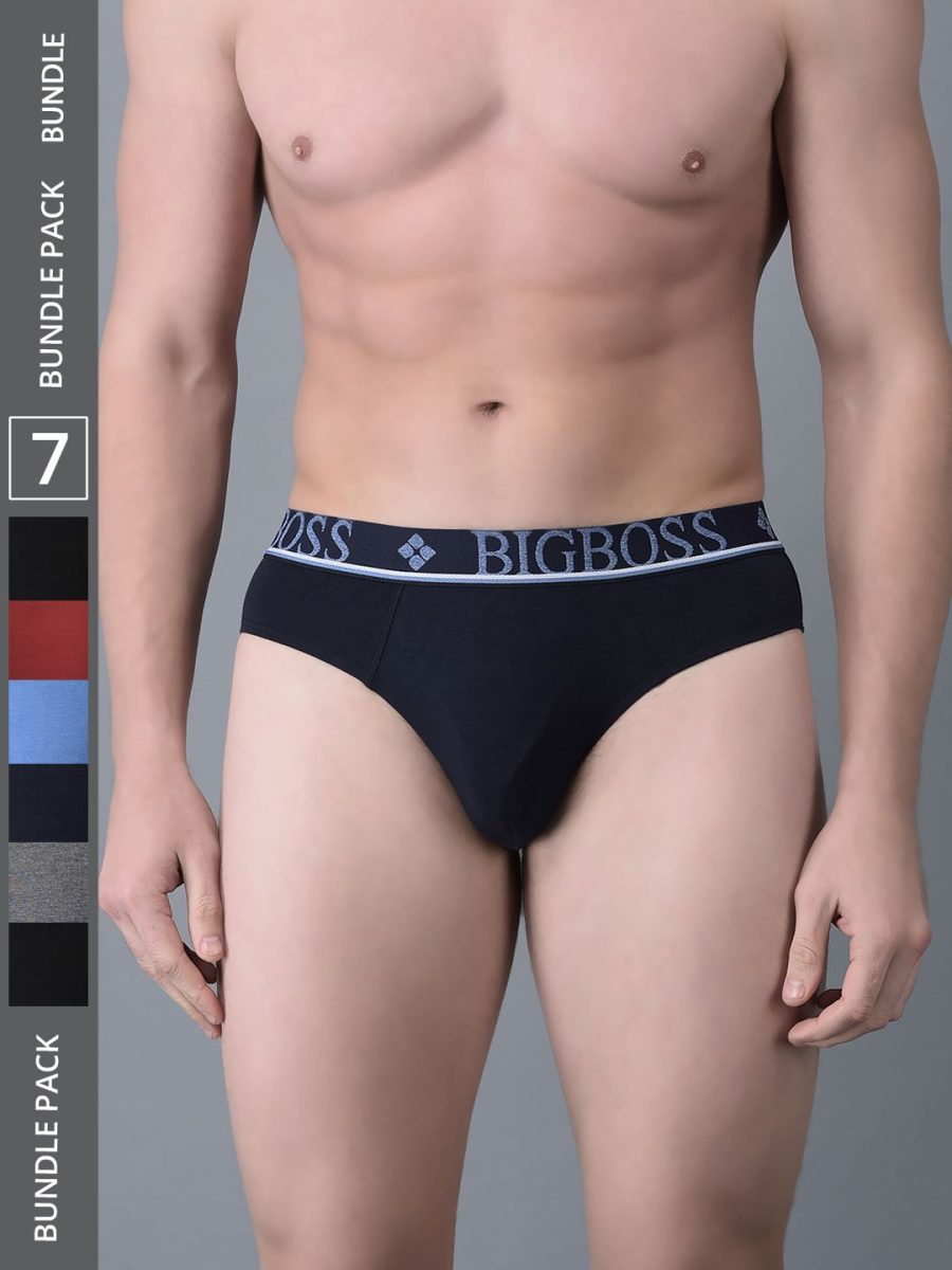 Dollar Bigboss Men's Pack of 7 Shuffle Intellisoft Cotton Modal Solid Brief