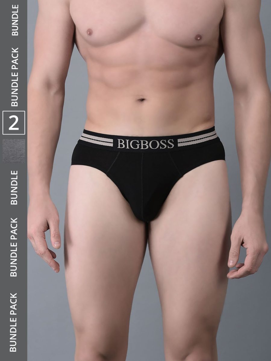 Dollar Bigboss Men's Pack of 2 Shuffle Intellisoft Cotton Modal Solid Brief