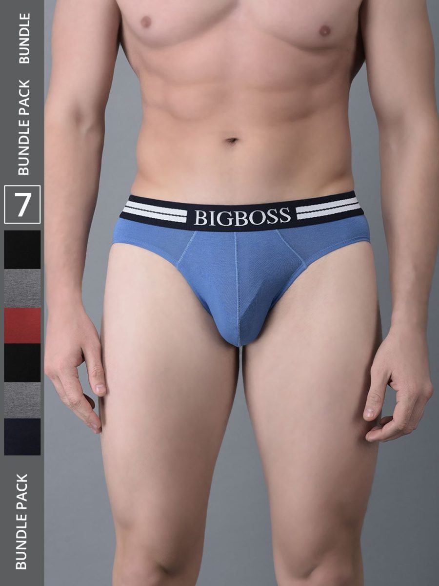 Dollar Bigboss Men's Pack of 7 Shuffle Intellisoft Cotton Modal Solid Brief