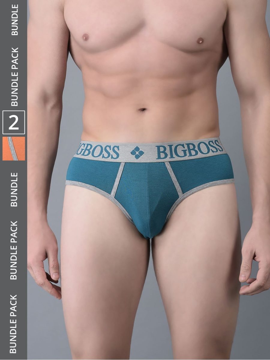 Dollar Bigboss Men's Pack of 2 Shuffle Intellisoft Super Combed Cotton Modal Solid Brief