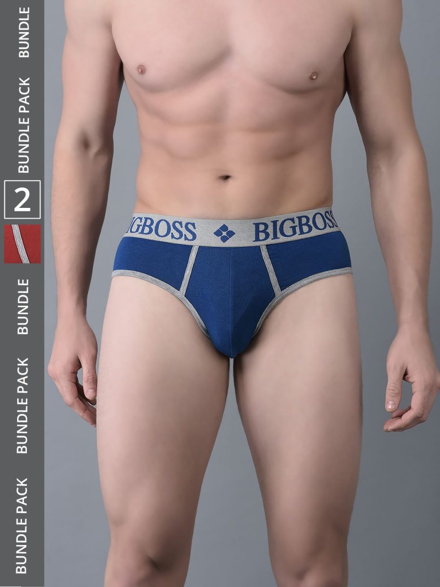 Dollar Bigboss Men's Pack of 3 Shuffle Intellisoft Super Combed Cotton Modal Solid Brief