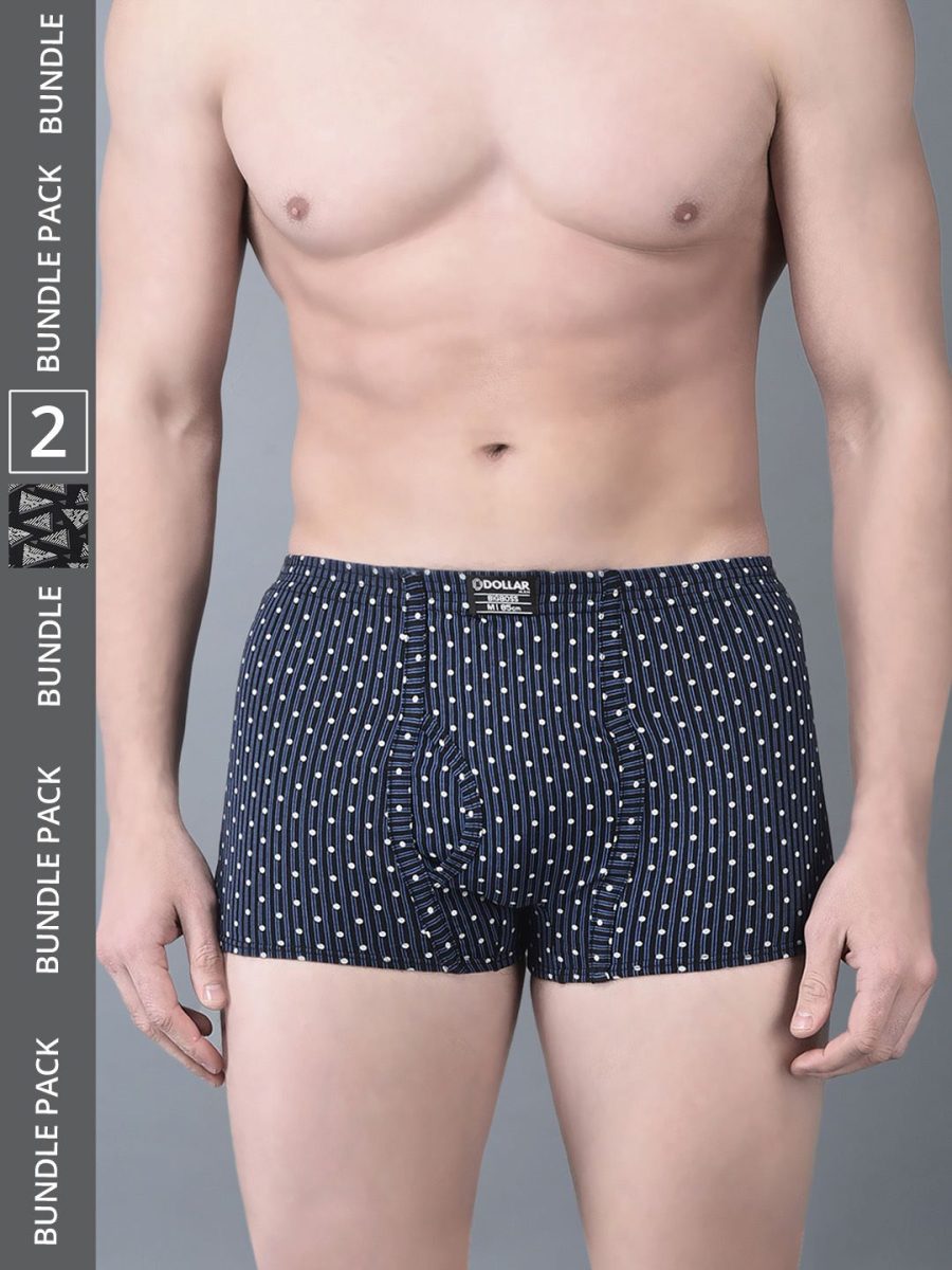 Dollar Bigboss Men's Pack of 2 Soft Combed Cotton Printed Trunk