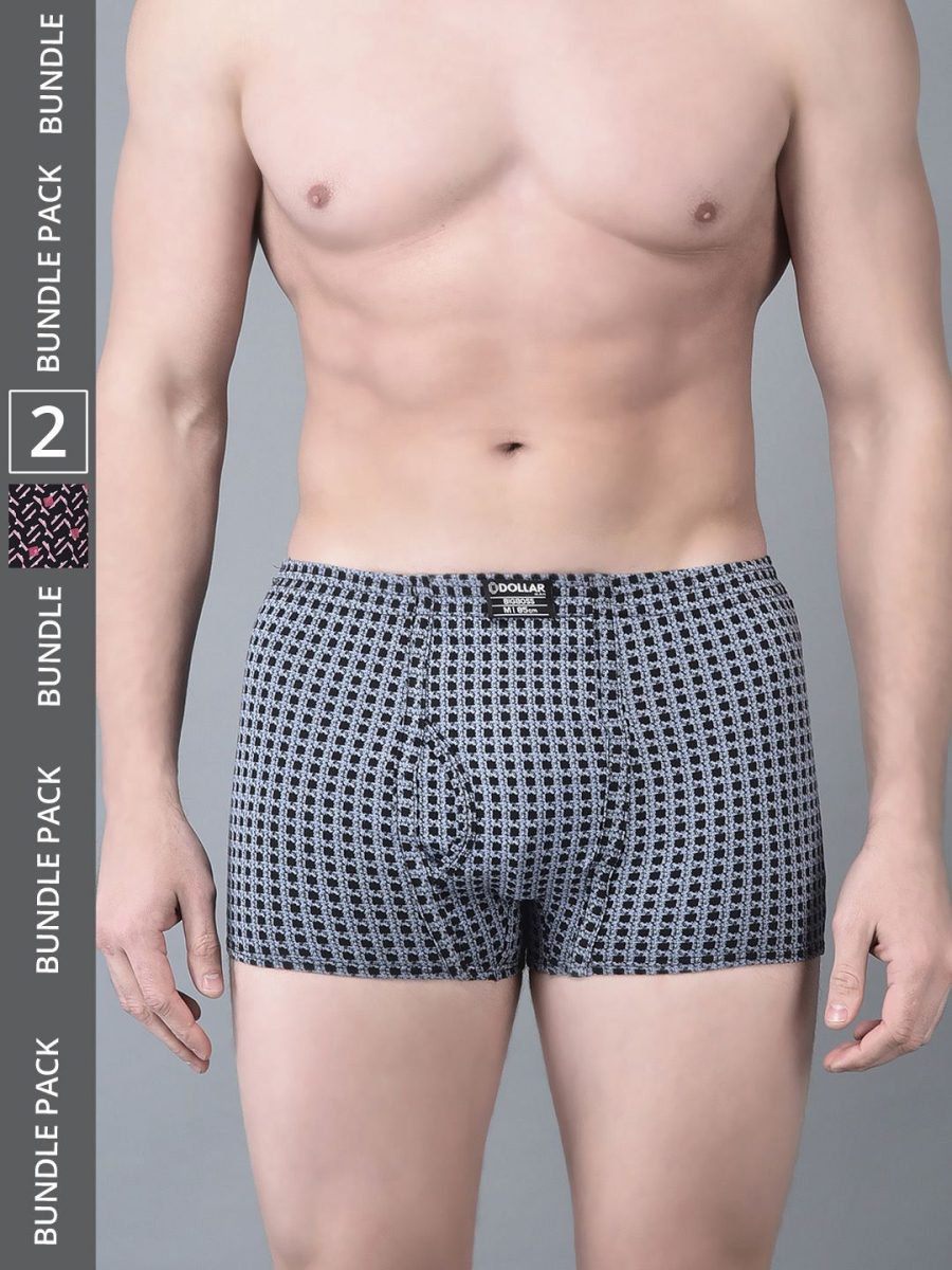 Dollar Bigboss Men's Pack of 2 Soft Combed Cotton Printed Trunk