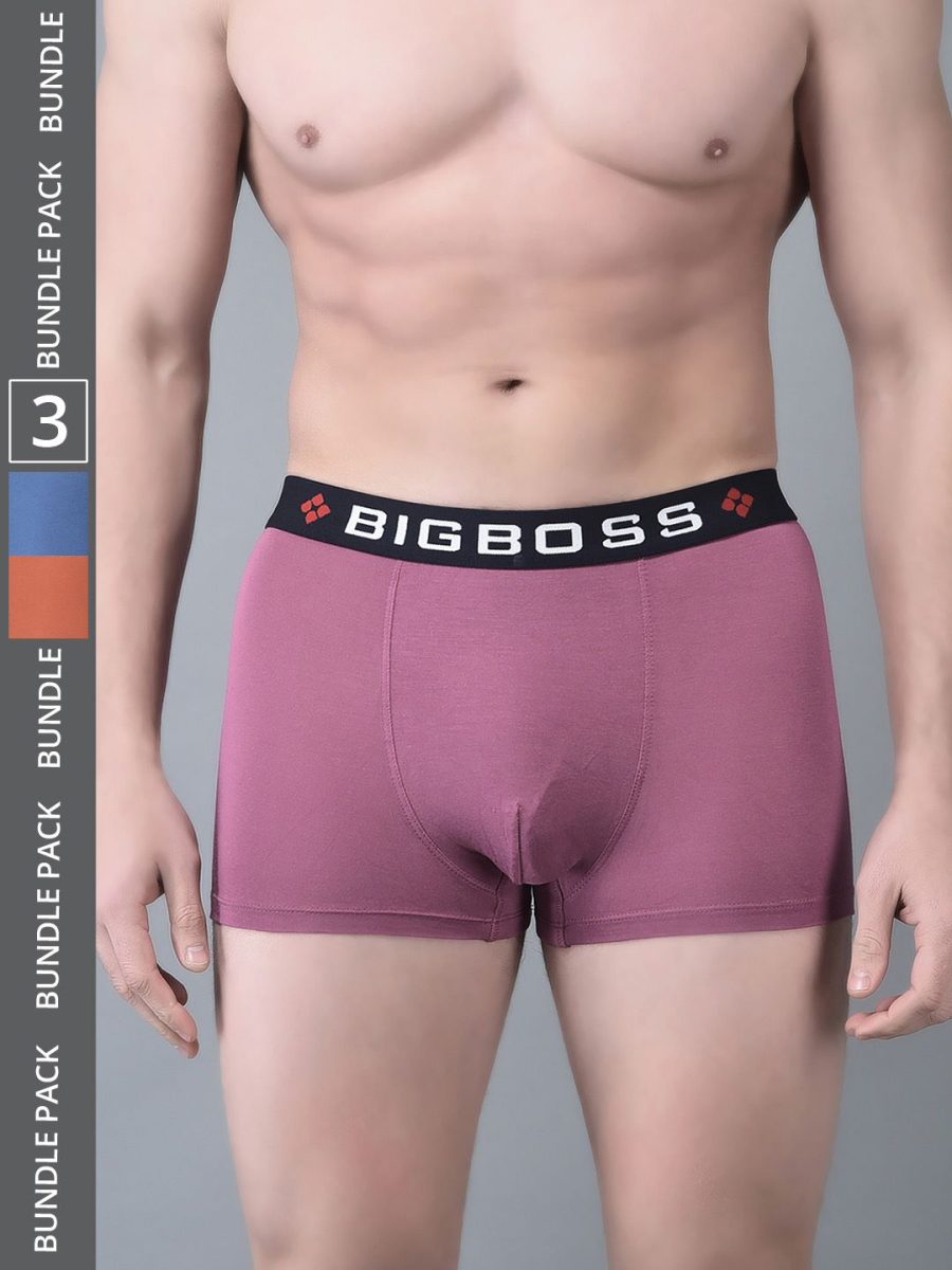 Dollar Bigboss Men's Pack of 3 Solid Trendy Trunk Formulated with Micro Modal Fabric
