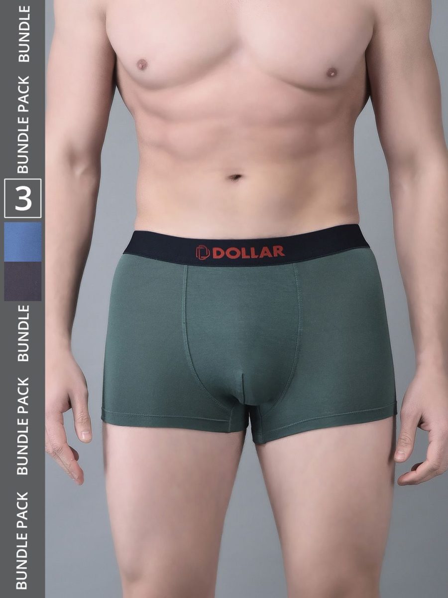 Dollar Bigboss Men's Pack of 3 Solid Trendy Trunk Formulated with Micro Modal Fabric